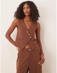 Асимметричный жилет из трикотажного твила шоколадного цвета Asos design