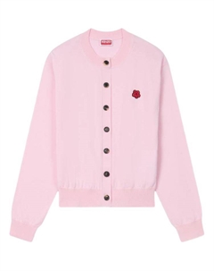 Боке цветочный кардиган вязаный, светло-розовый Kenzo