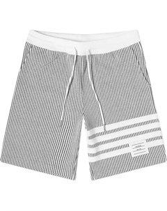 Полосатые шорты из пике с кулиской, серый Thom browne