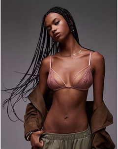 Бюстгальтер Drew с треугольными чашечками и кружевом из норки Asos design