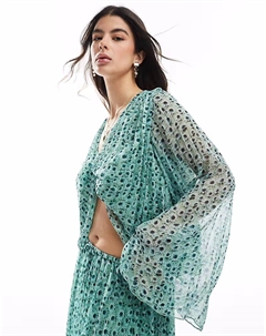 Блузка с плиссировкой и перекрученным передом, с цветочным принтом Asos design