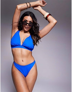 Бикини-трусики Emma с супервысокими бедрами кобальтово-синего цвета Asos design