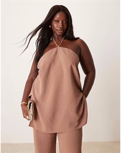 Топ-футляр с завязками на шее Curve, цвет мокко Asos design