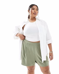 Шорты Curve оливкового цвета с застежкой-молнией Asos design