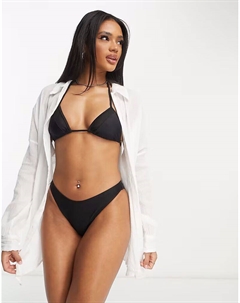 Пляжная рубашка из жатого хлопка белого цвета Asos design