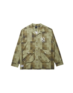 Рубашка унисекс оливково-зеленая New era