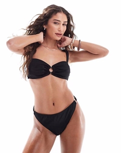 Комплект из бикини-топа с золотым кольцом, черный 4th & reckless