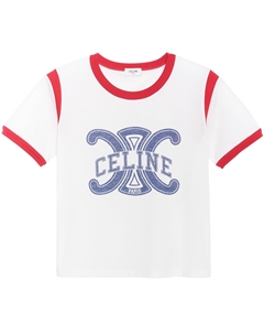 Футболка женская Cotton Jersey Triomphe белая Celine