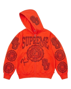 Толстовка на молнии, оранжевый Supreme