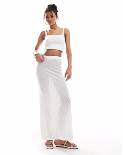 Макси-пляжная юбка крючком белого цвета 4th & reckless