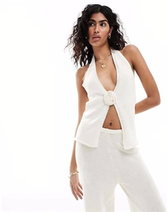 Тонкий трикотажный пляжный топ цвета кремовый 4th & reckless