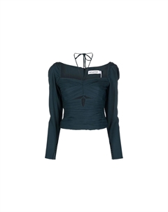 Топ с вырезом из крепа для селфи, зеленый Self-portrait