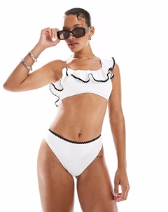 Плавки бикини с открытыми плечами, белые New look