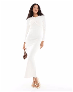 Асимметричное платье макси с драпировкой на груди в цвете кремовый 4th & reckless