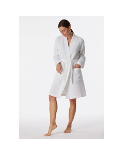 Женский халат Original Classics с накладными карманами, хлопок, вафельное полотно, белый Schiesser