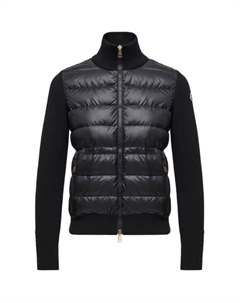 Спортивная кофта на молнии с утеплителем, черный Moncler