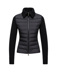 Спортивная кофта на молнии с утеплителем, черный Moncler