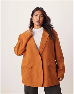 Свободный замшевый блейзер Curve, оранжево-коричневый Asos design