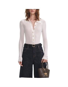 Автопортрет Вязаный свитер Женский Белый Self-portrait