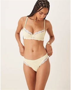 Кружевные стринги Arabella цвета лимончелло Kat the label