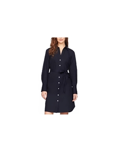 Длинное платье с рукавами женское синее Tommy hilfiger