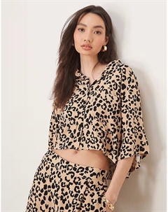 Укороченная рубашка с анималистичным принтом Asos design