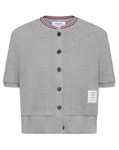 Кардиган в рубчик с полосками rwb, серый Thom browne