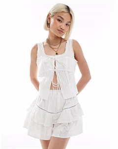 Топ Coord с круглым вырезом из ткани с объемным цветочным принтом Asos design