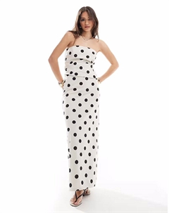 Юбка макси из льна в кремовый горошек 4th & reckless