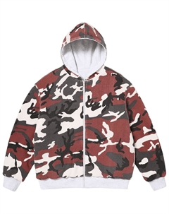 Рабочая худи на молнии, серый Supreme