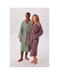 Унисекс-халат Robby, идеально подходит для сауны и СПА, стандартной длины и удлиненный 1 шт., женские и мужские халаты, хлопок, с карманами, сауна, размеры XS-3XL, сиреневый Bruno banani