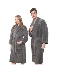 Халат Унисекс, ультрамягкий и пушистый флисовый халат Упаковка, идеален для сауны и спа, гостиничный халат, утренний халат, серый Hammetex