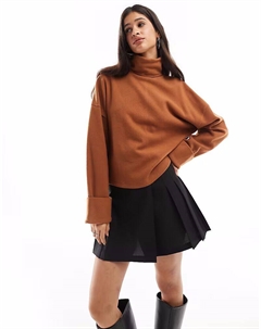 Водолазка с манжетами цвета мокко Asos design