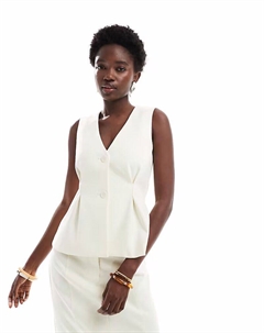 Приталенный жилет со складками, кремового цвета 4th & reckless