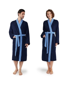 Махровый унисекс-халат Superwuschel Kimono с отделкой 1 шт., идеально для сауны и СПА, гостиничный халат, Deep sea Move