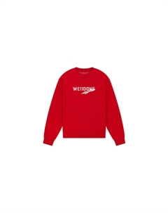 Интарсия вязка логотип шерстяной джемпер, красный We11done