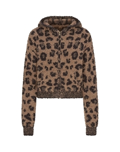 Толстовка с капюшоном и ушками Cozy Knit Animal Ear, женская, леопардовый принт Skims