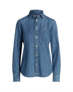Женская синяя рубашка Polo ralph lauren