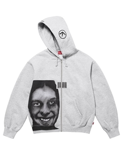 Толстовка с капюшоном Aphex Twin на молнии, серый Supreme
