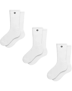 Повседневные носки мид-кальф Unisex 3 пары, белый Lululemon