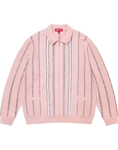 Кардиган со спиральными полосками на молнии, розовый Supreme