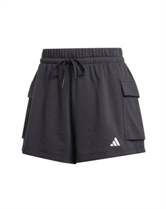 Женские карго-шорты French Terry Essentials с маленьким логотипом Black/White Adidas
