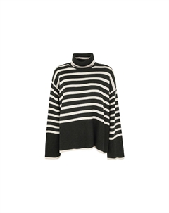 Полосатый шерстяной хлопковый джемпер TOTEME, темно-зеленый Toteme