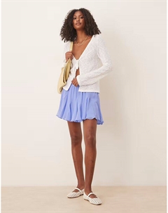 Мини-юбка годе из шифона нежно-голубого цвета Asos design