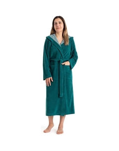 Женский халат для бассейна Dalia, идеален для сауны и СПА, стандартной длины и удлиненный, 1 шт., однотонный с полосками, с карманами, легкий, размеры XS-3XL, также в особо длинном варианте, изумруд Kangaroos