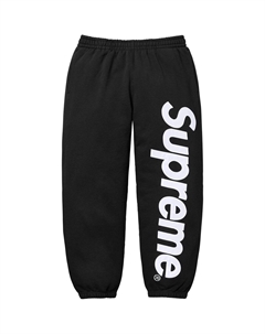 Сатиновые спортивные штаны с аппликацией FW24, черный Supreme