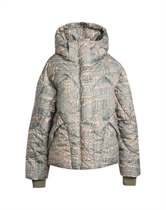 Стелла Маккартни FW25 утепленная зимняя куртка-пуховик с принтом Women's, серый Adidas