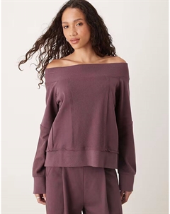 Толстовка Bardot Coord с вафельной вставкой сливового цвета Asos design