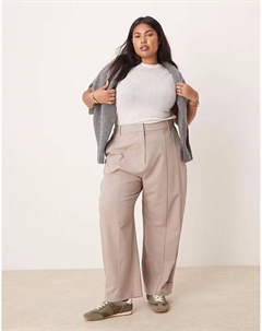 Брюки Curve с петлями в песочном цвете Asos design