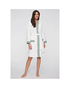 Халат для сна Vivance, белый/темно-зеленый Vivance dreams